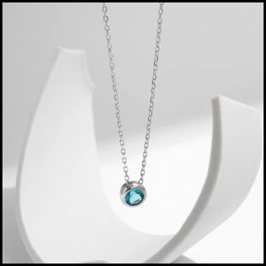 Blue Cubic Zircon Silver Necklace
