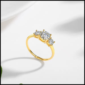 Three - Stone Moissanite Engagement Ring