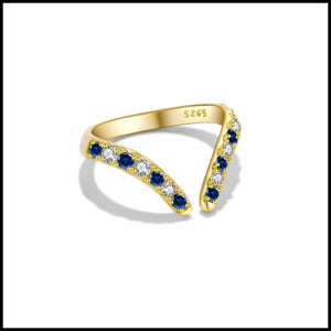 ADORE Zircon Silver Gold Ring