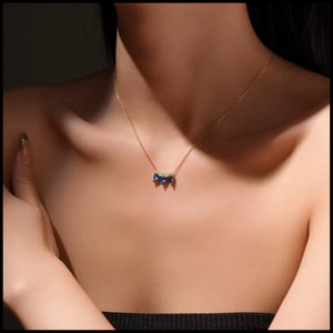 Blue Three Stone Necklace