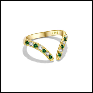 ADORE Zircon Silver Gold Ring