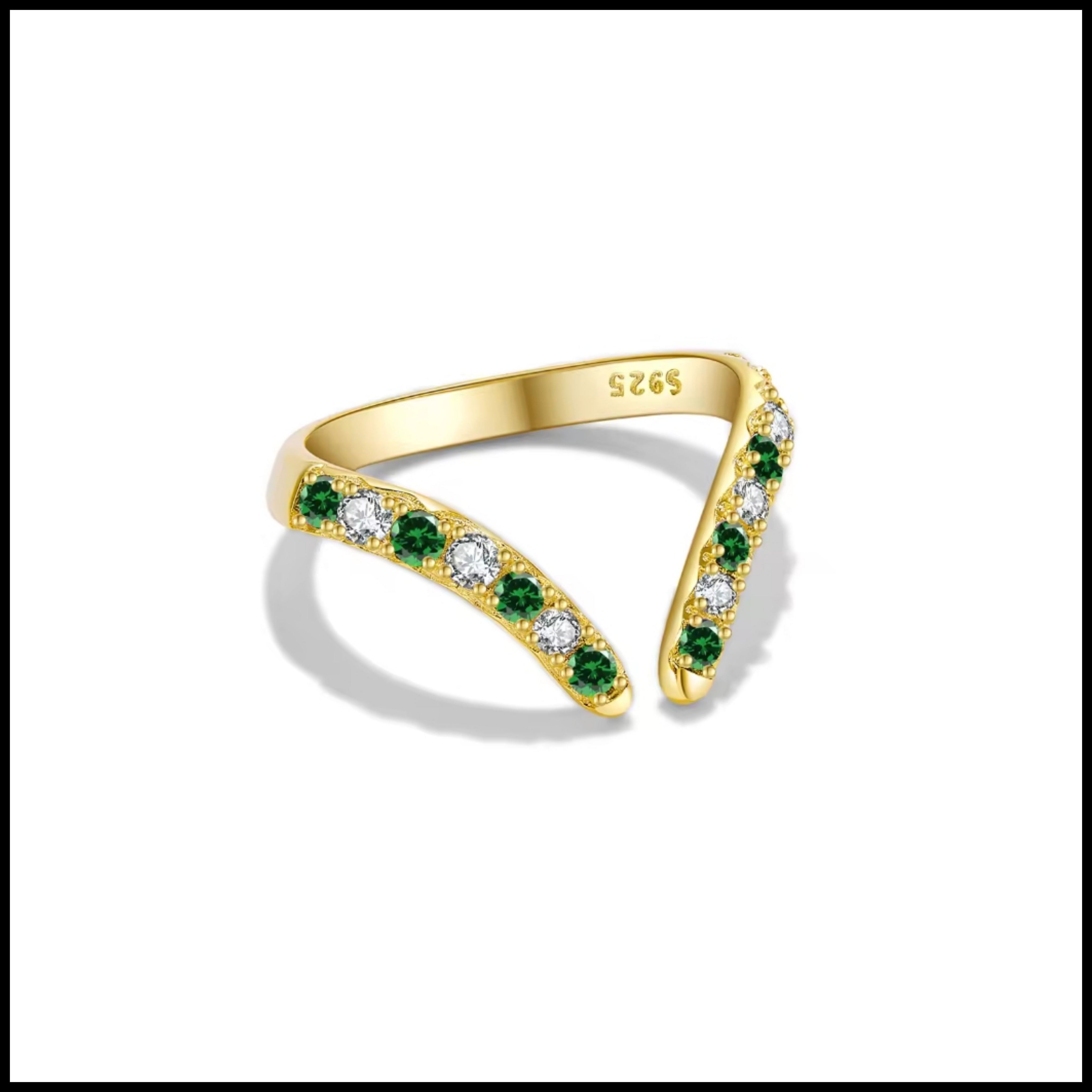 ADORE Zircon Silver Gold Ring