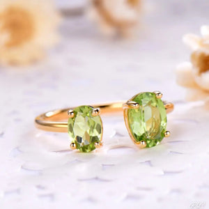 Natural Peridot Adjustable Ring