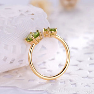 Natural Peridot Adjustable Ring