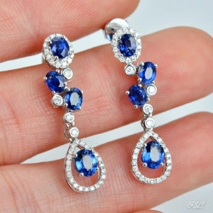 VIENNA Sapphire & Diamond Drop Earrings