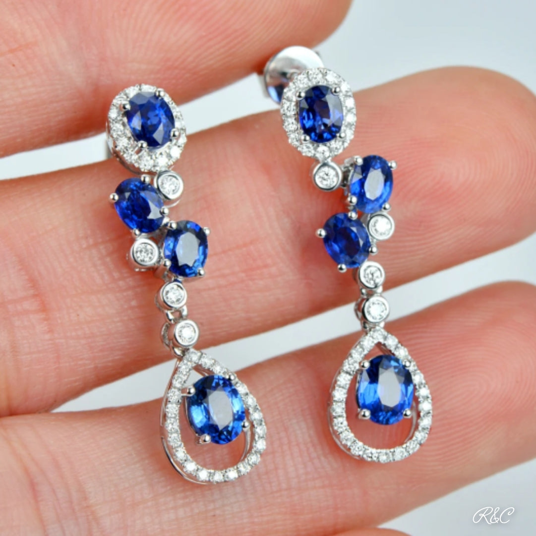 VIENNA Sapphire & Diamond Drop Earrings