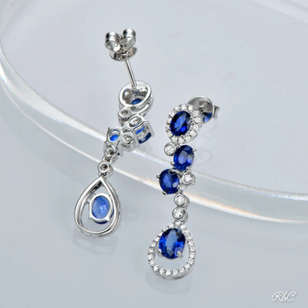 VIENNA Sapphire & Diamond Drop Earrings