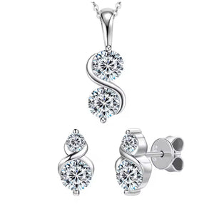 Moissanite Necklace & Earrings