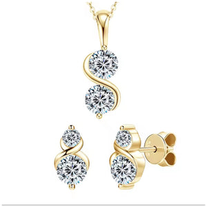 Moissanite Necklace & Earrings