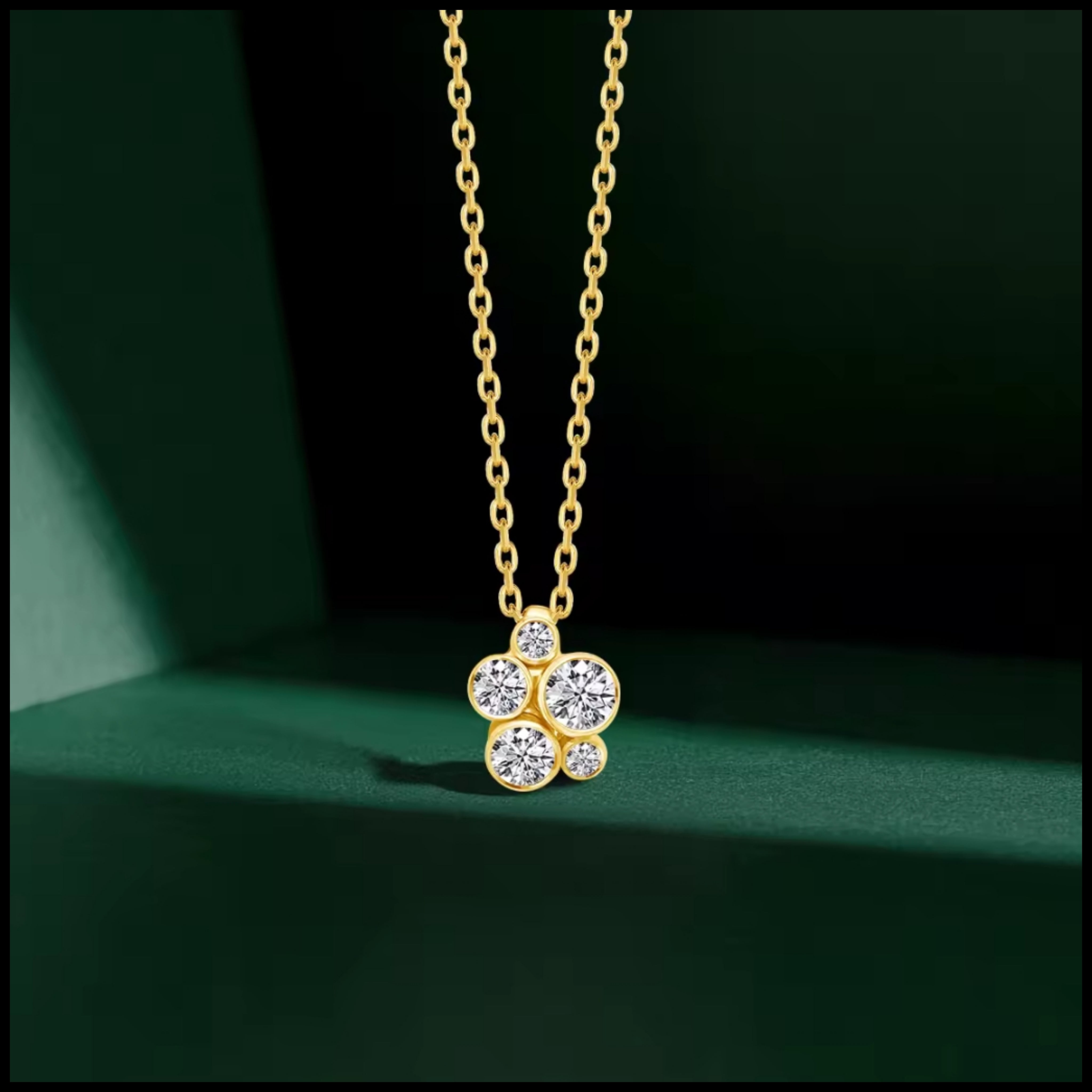 Moissanite Yellow Gold Necklace
