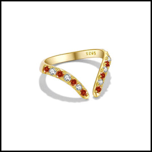 ADORE Zircon Silver Gold Ring