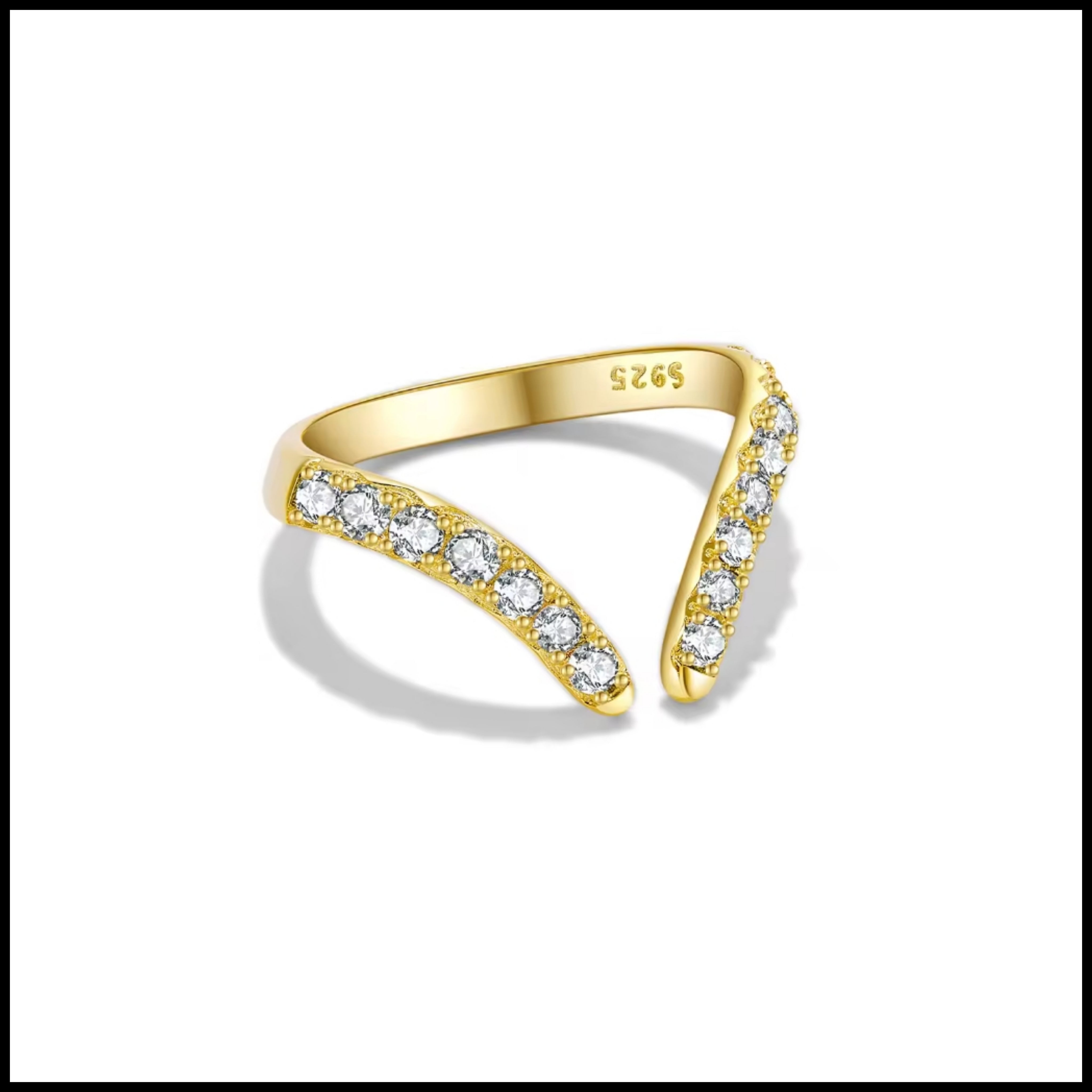 ADORE Zircon Silver Gold Ring