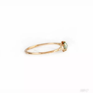 R&C Minimalist Collection - Green Zircon 18k Gold Plated Silver Ring