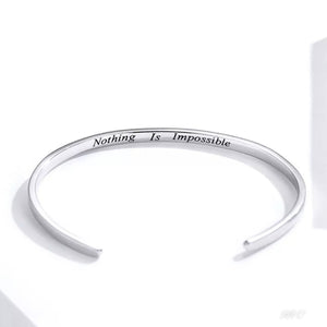 " Nothing Is Impossible " Silver Bangle