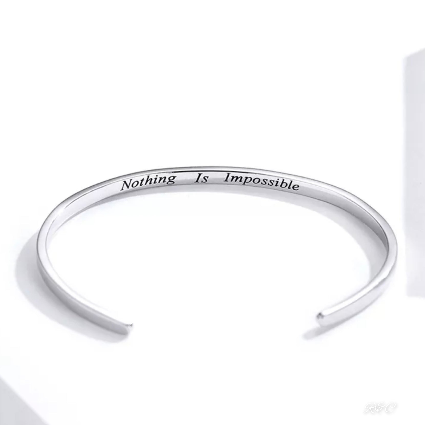" Nothing Is Impossible " Silver Bangle