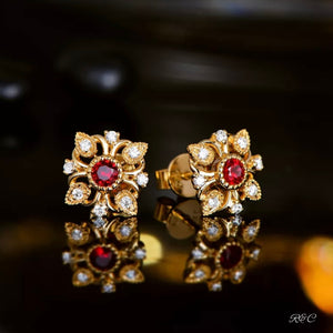AUDREY Earrings Ruby & Diamond