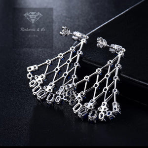 ATHENA -Sapphire & Diamond Drop Earrings