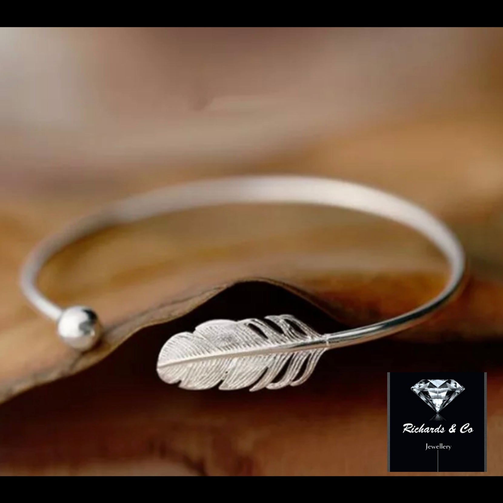 Silver Feather Bracelet