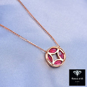18K Rose Gold Tourmaline Necklace