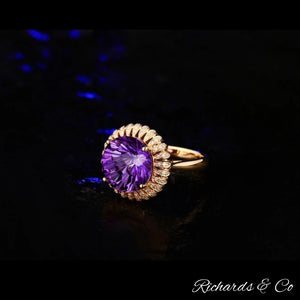 Purple Amethyst & Diamond Ring