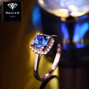 Tanzanite & Diamond Rose Gold Ring