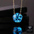 Blue Topaz Flower Design 18K Yellow Gold Necklace