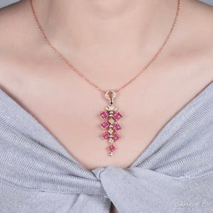 BONITA Necklace - Pink Tourmaline & Diamonds