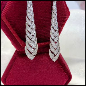 Diamond Long Drop Earrings