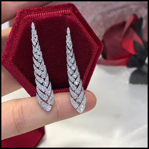 Diamond Long Drop Earrings