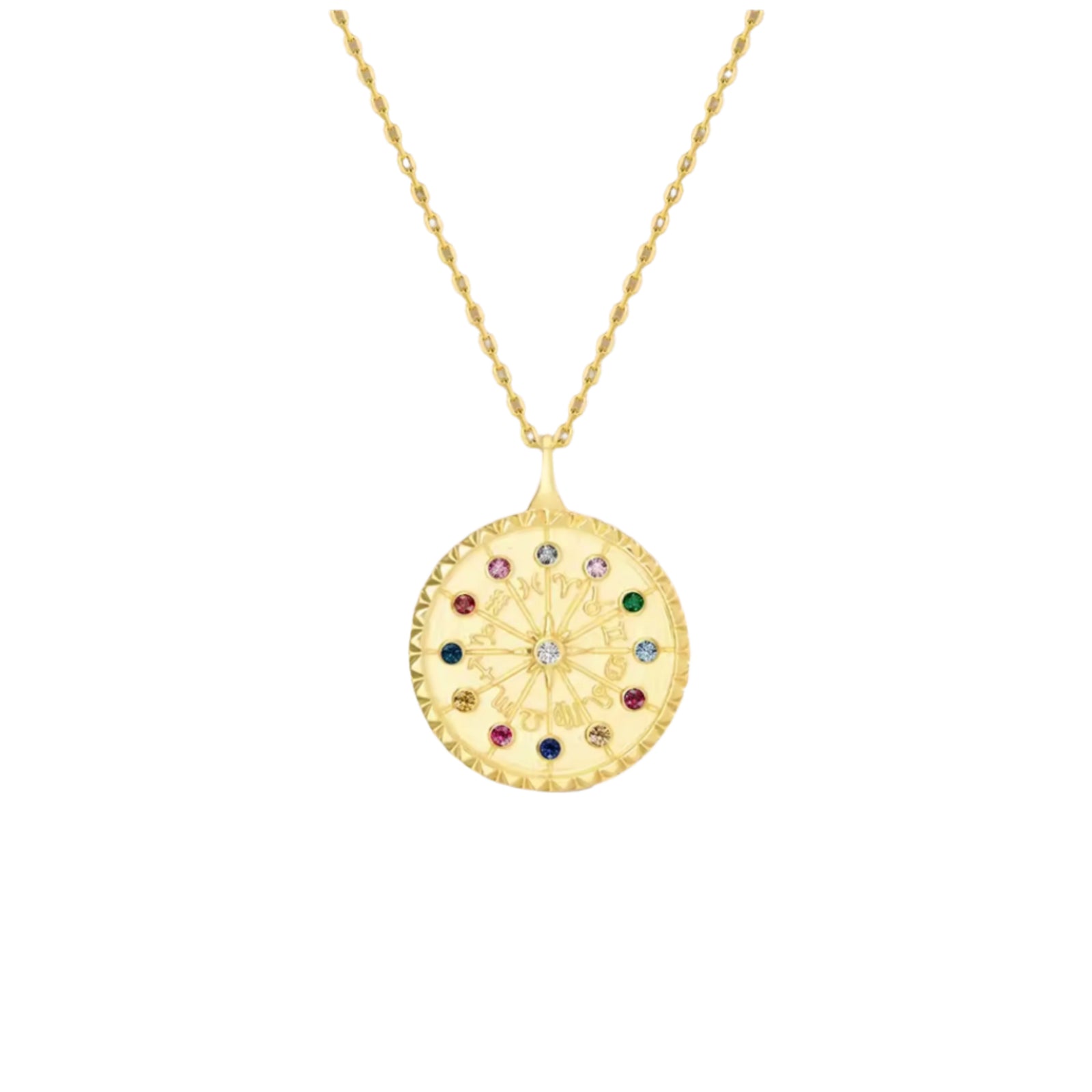 Zodiac 12 Sign Necklace - 14K Yellow Gold
