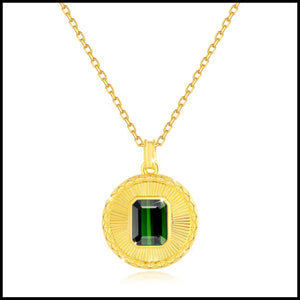 Green Diopside 18K Gold Necklace