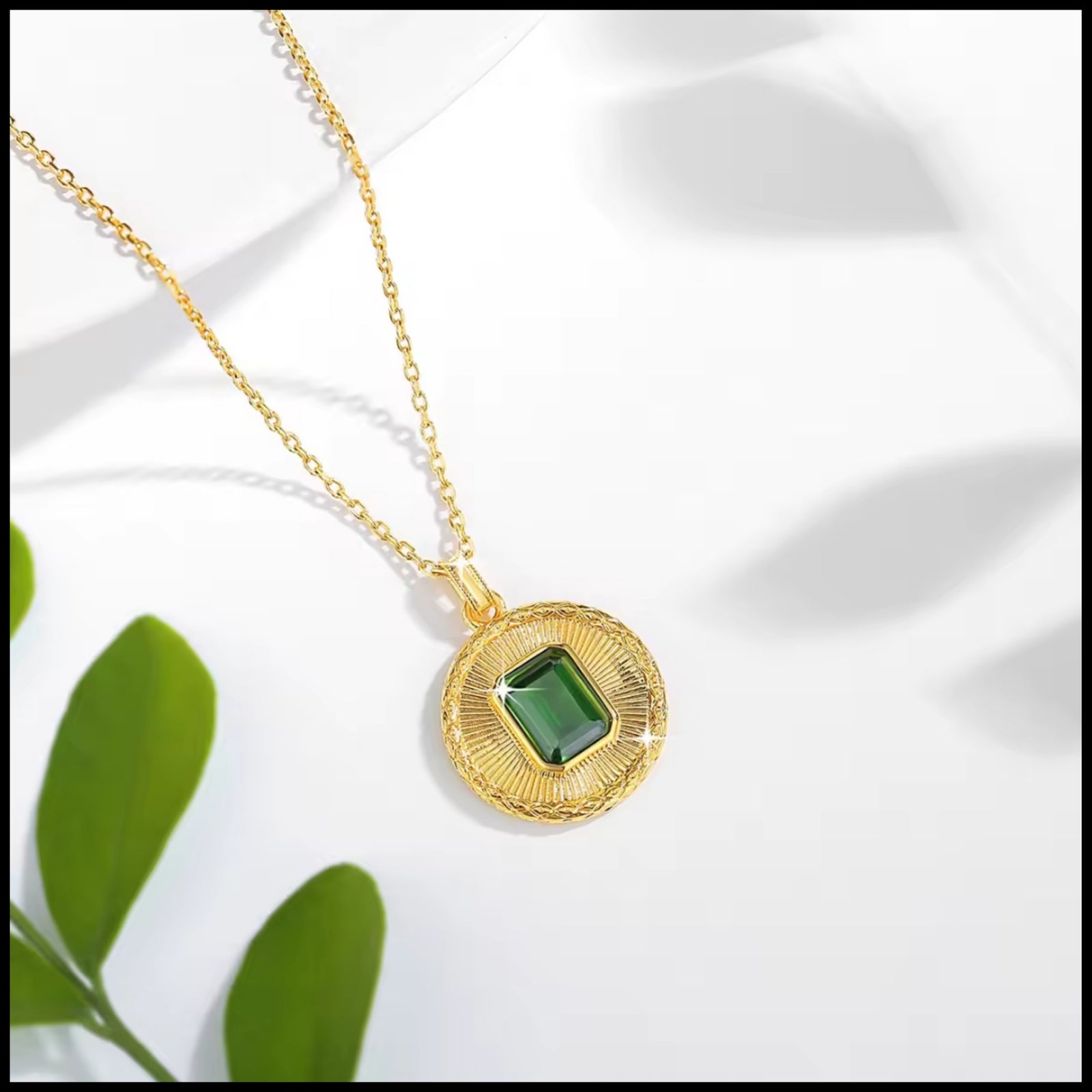 Green Diopside 18K Gold Necklace