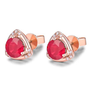Ruby Trillion Diamond Earrings