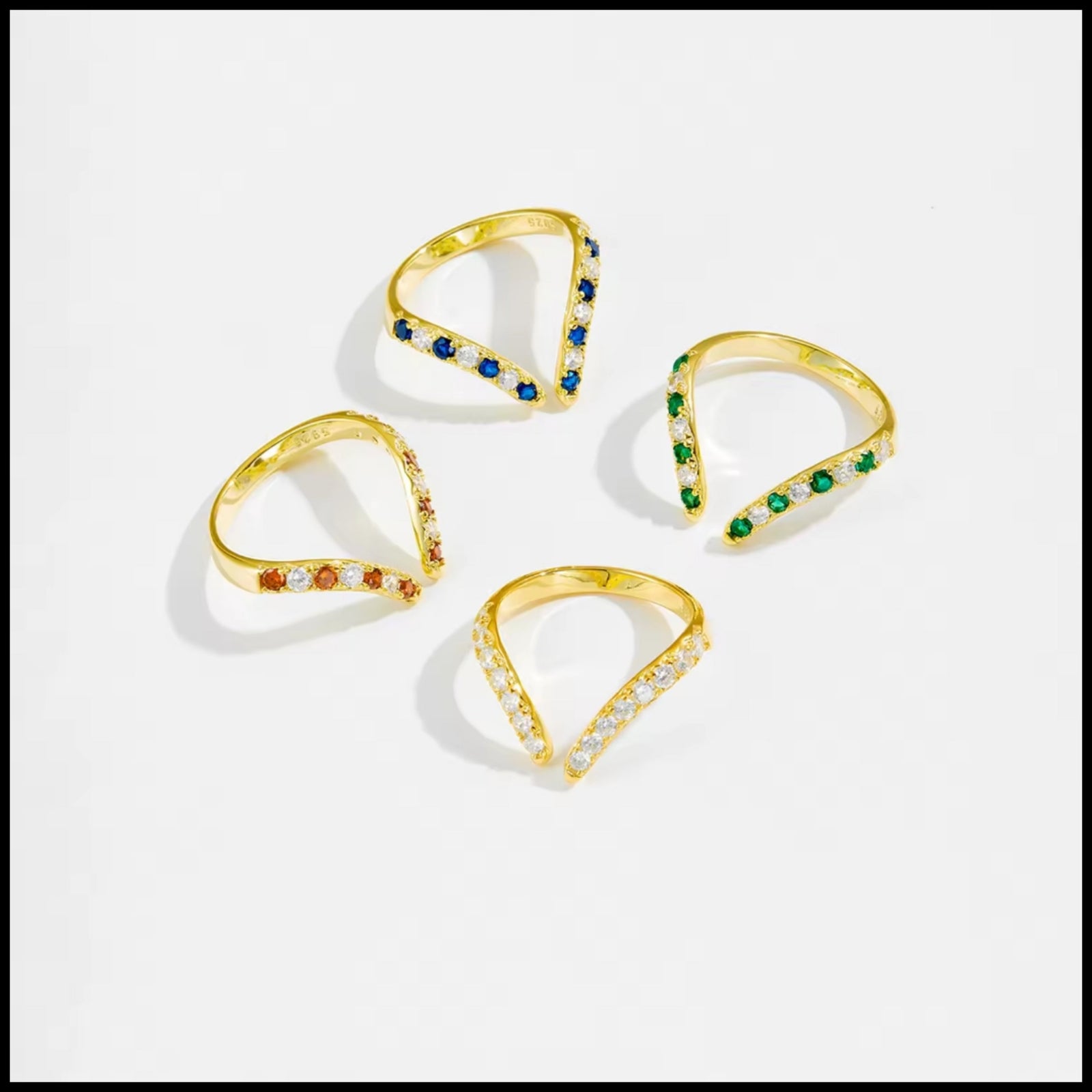 ADORE Zircon Silver Gold Ring