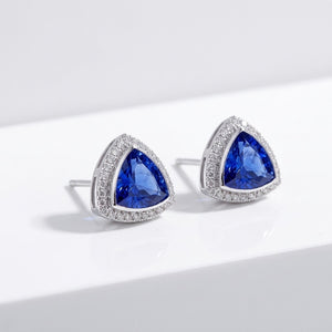 Tanzanite Trillion Diamond Earrings