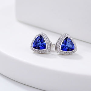 Tanzanite Trillion Diamond Earrings