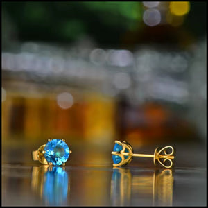 Blue Topaz Stud Earrings