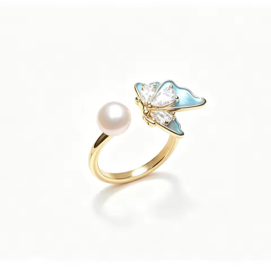 Butterfly Pearl Ring