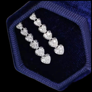 Diamond Heart Drop Earrings