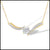 Gold necklace with a diamond pendant on a white background
