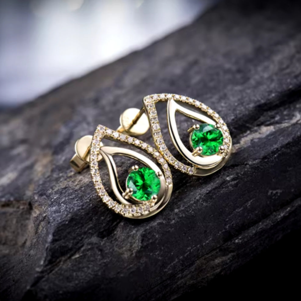 Lady Elite - Tsavorite & Diamond Earrings