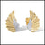 14k yellow gold diamond wing earrings with 28 natural diamonds totaling 0.07 carats, lightweight and elegant design.