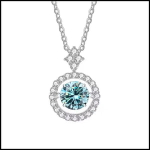 ELSA - Moissanite Silver Necklace - (Choose Colour)