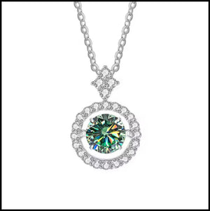 ELSA - Moissanite Silver Necklace - (Choose Colour)