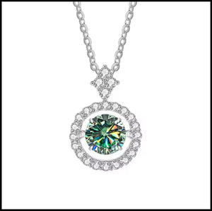 ELSA - Moissanite Silver Necklace - (Choose Colour)