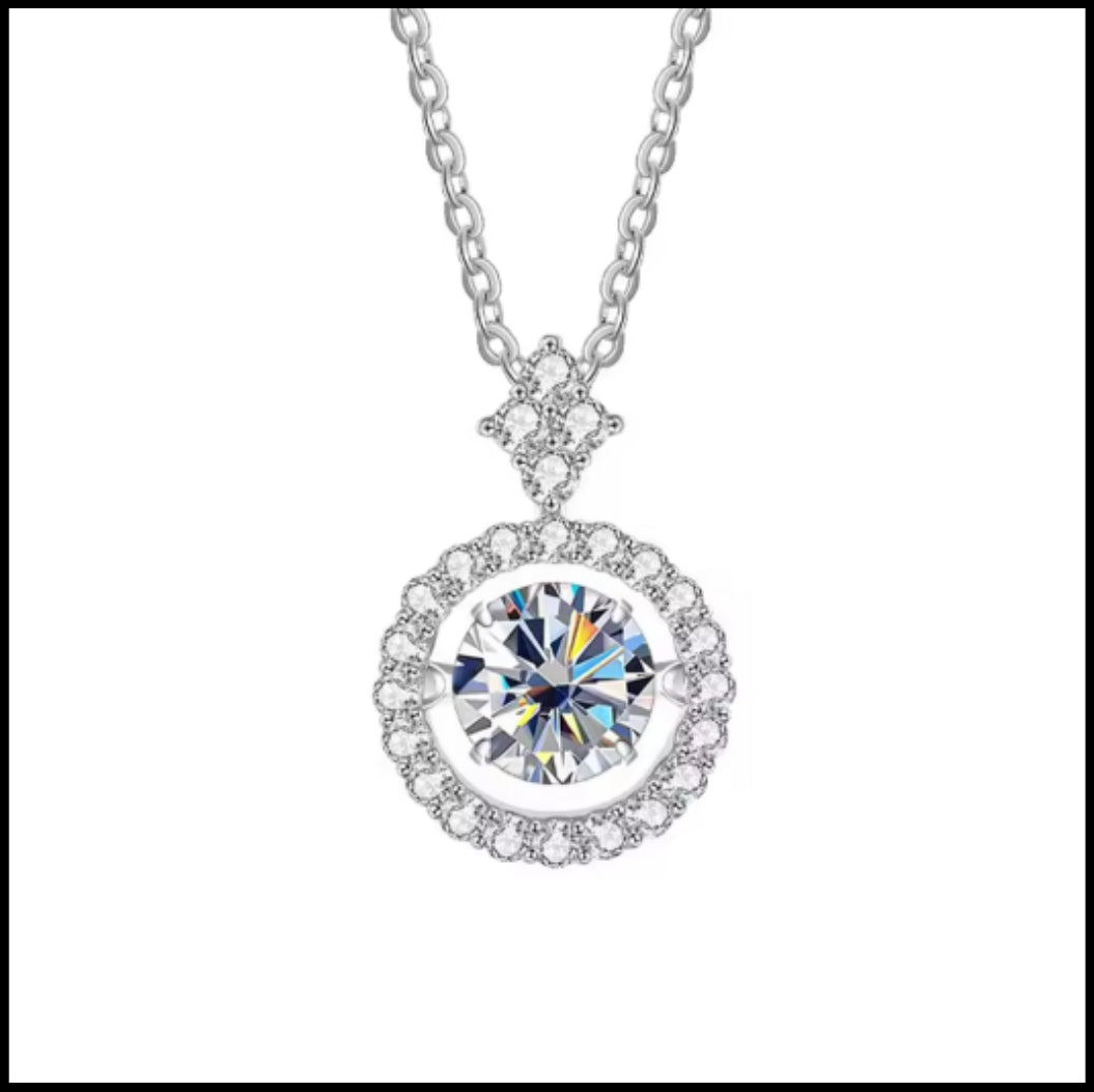 ELSA - Moissanite Silver Necklace - (Choose Colour)