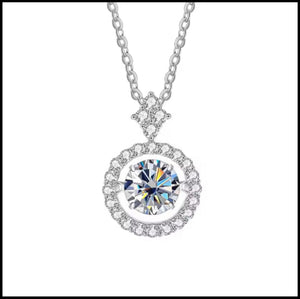 ELSA - Moissanite Silver Necklace - (Choose Colour)