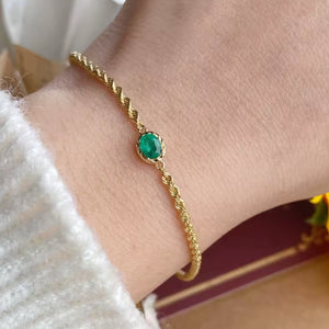 Emerald 18K Yellow Gold Bracelet