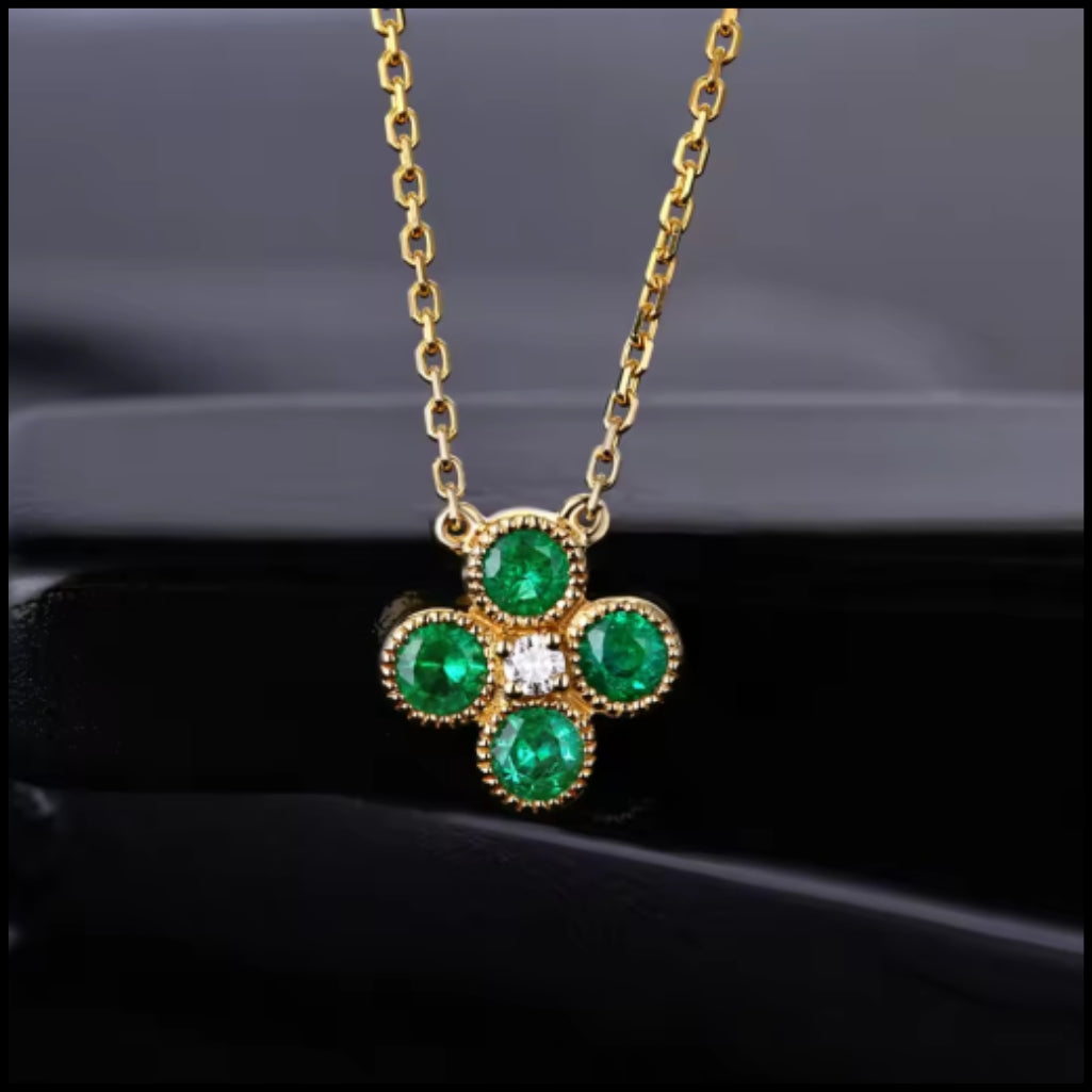 Emerald & Diamond Gold Necklace