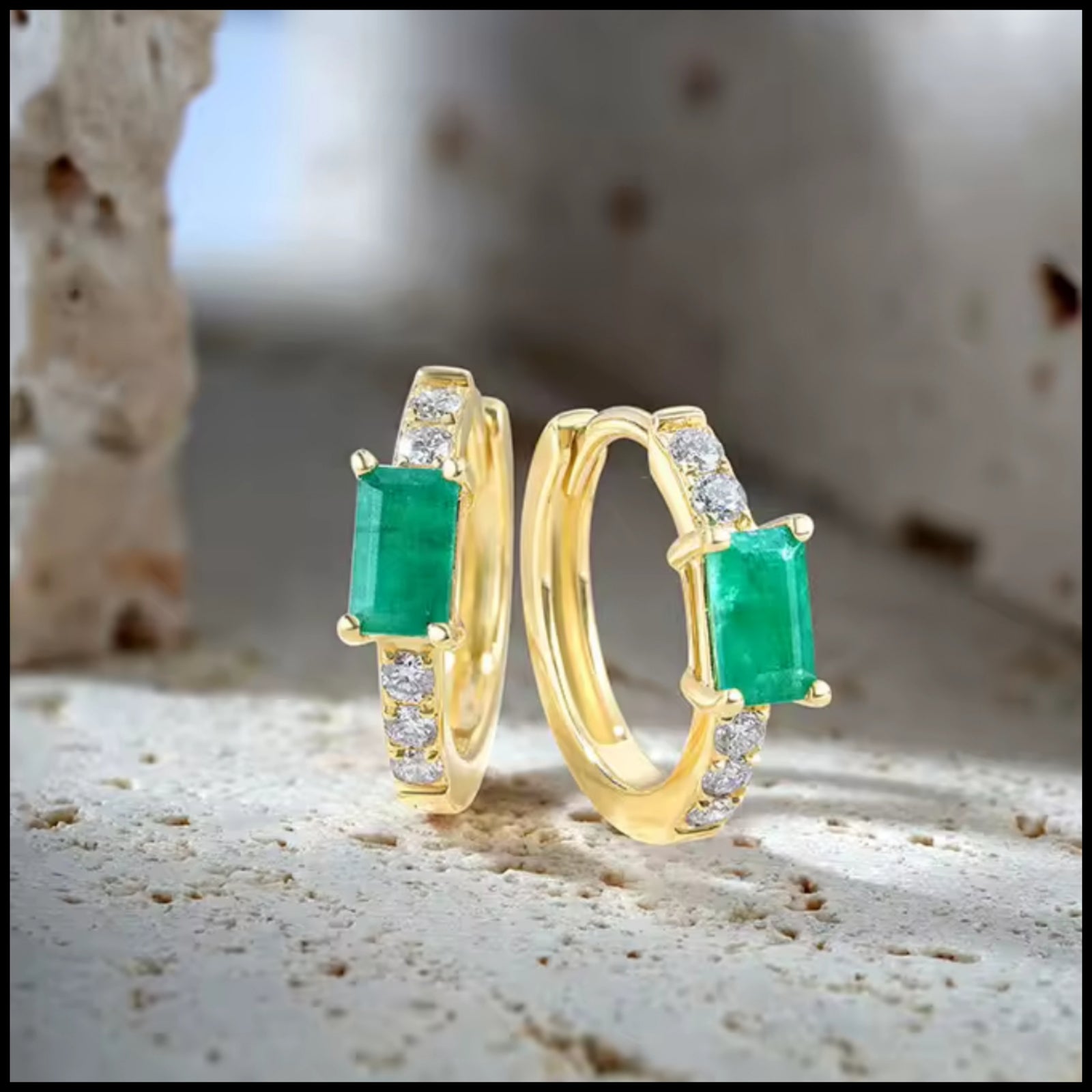 Emerald & Diamond Earrings